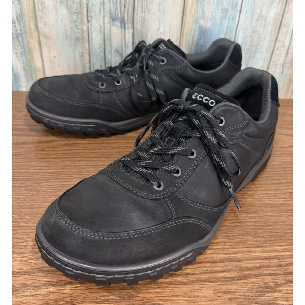 ECCO Urban Lifestyle Mens Size 46 US 12 12.5 Black Nubuck Walking Shoes